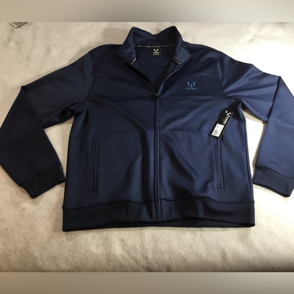 Messi Men's Navy Full-Zip Lightweight Jacket SZ XL
